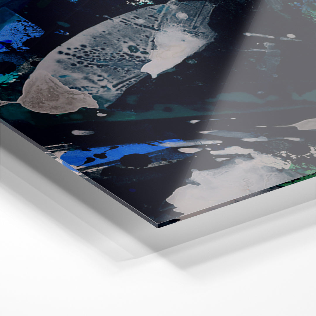 Black and Blue Golden Stroke Abstract