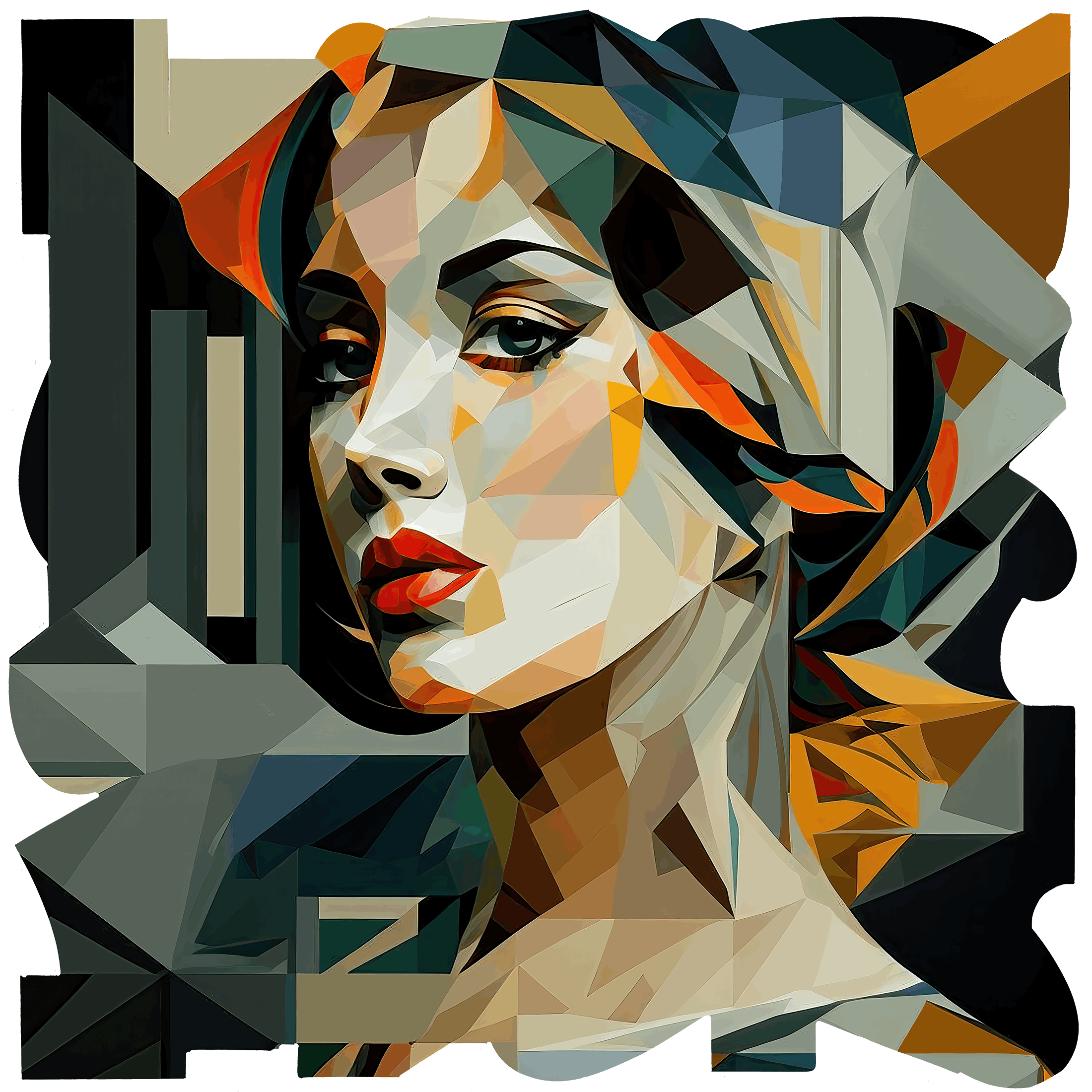 gray and black modern abstract art on cut acrylic