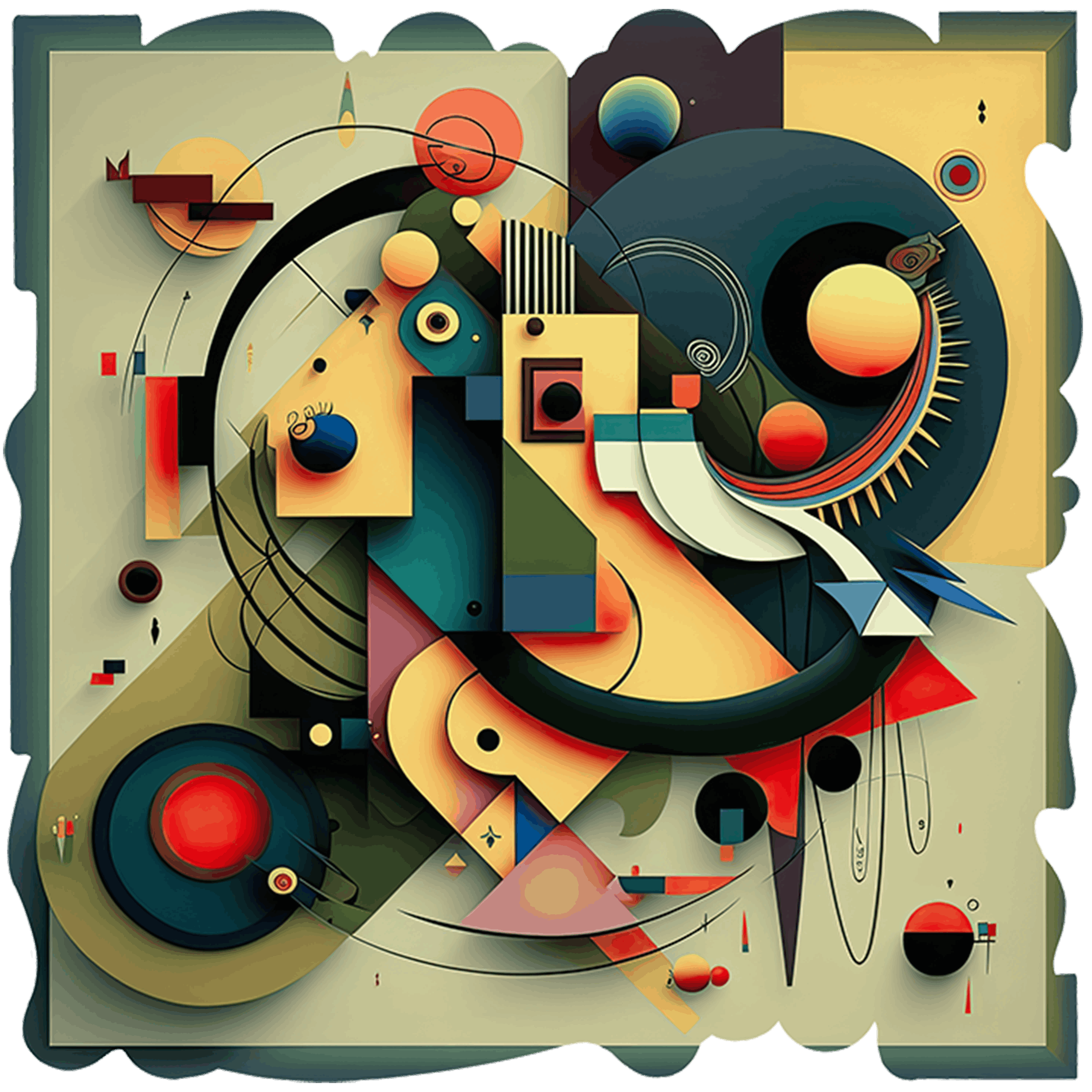 green modern abstract art on high gloss acrylic