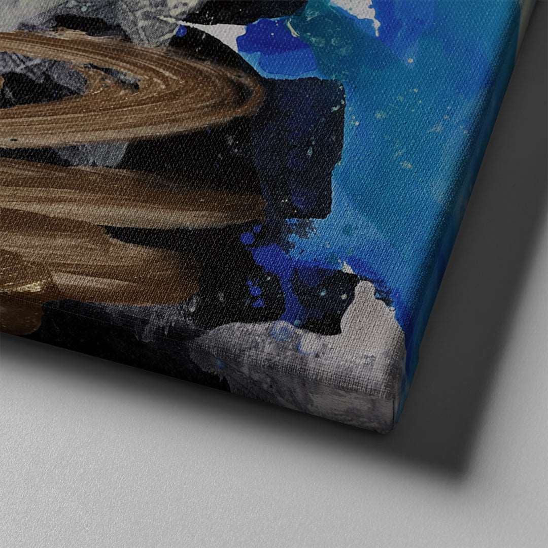 Blue Gray Golden Stroke - Unlimited Art Project -