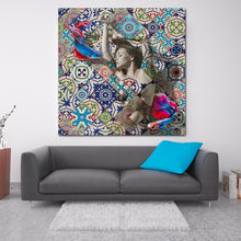 Load image into Gallery viewer, floral tile surrealistic art on acrylic
