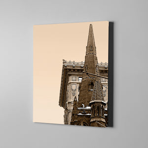new york church black and white photograph on canvas