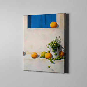 orange and grapes nature art on canvas