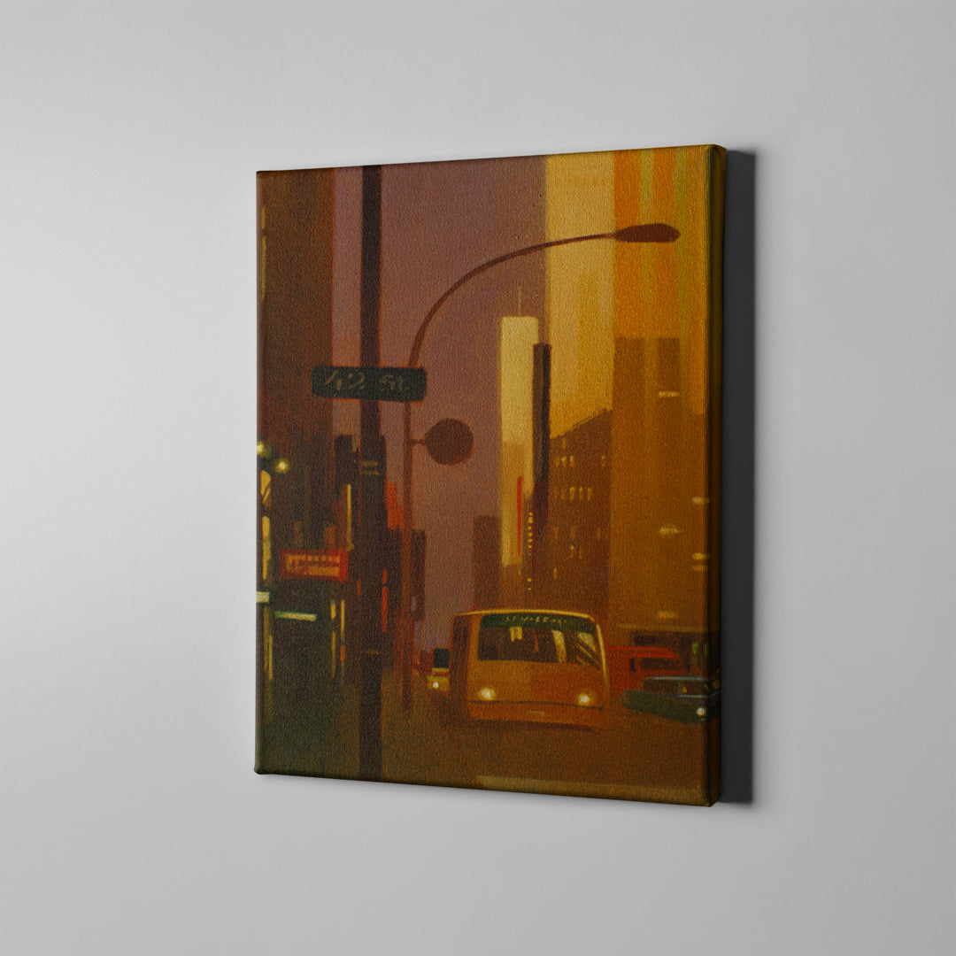 orange sunset new york city art on canvas