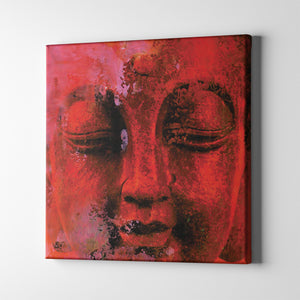 red buddha art on canvas