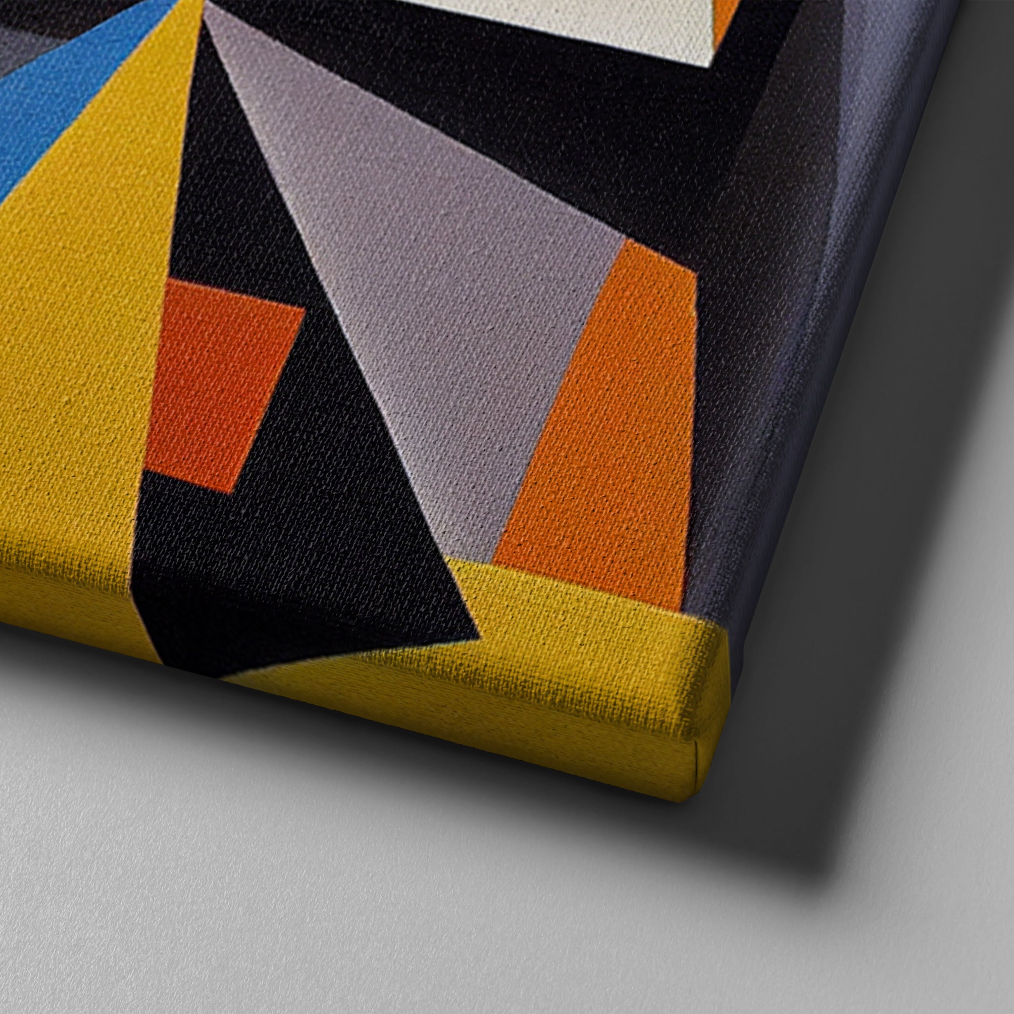 gray blue and yellow modern abstract art on canvas