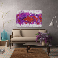 Load image into Gallery viewer, red purple and white modern abstract art on canvas
