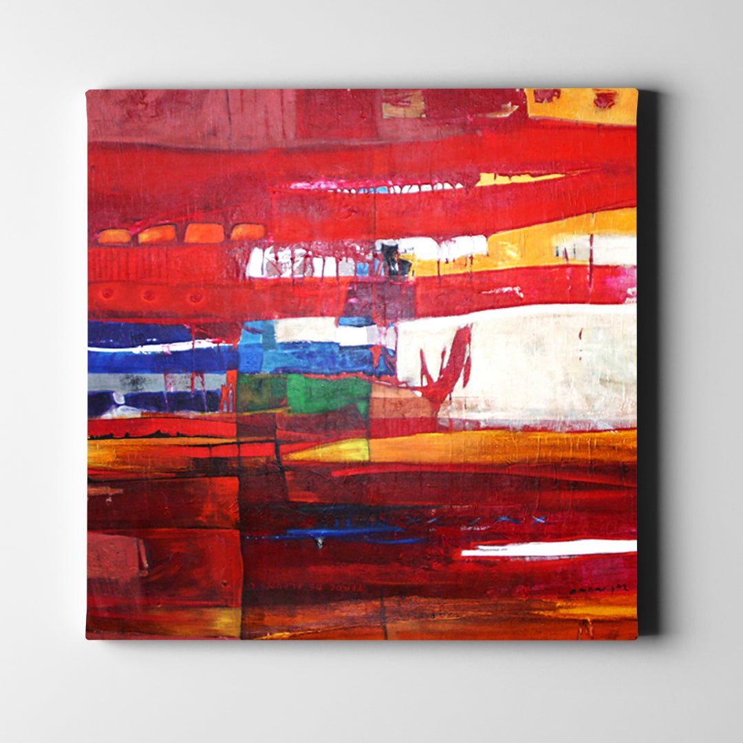 Red and White Strokes Abstract - Unlimited Art Project -
