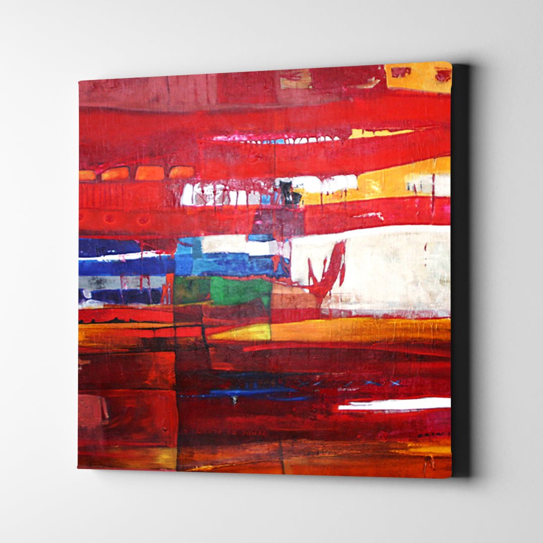 Red and White Strokes Abstract - Unlimited Art Project -