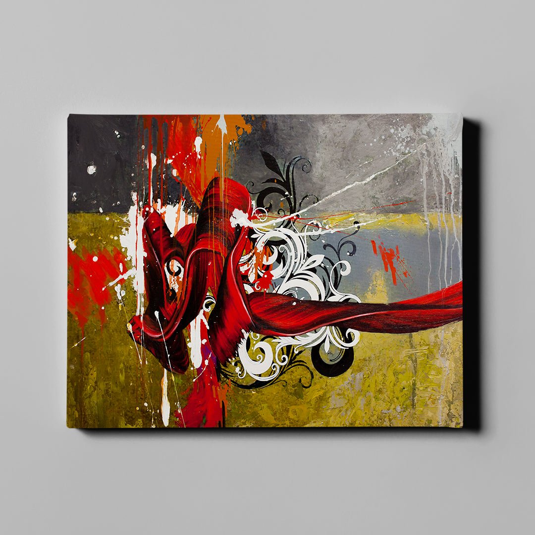 Silver Red Floral - Unlimited Art Project -