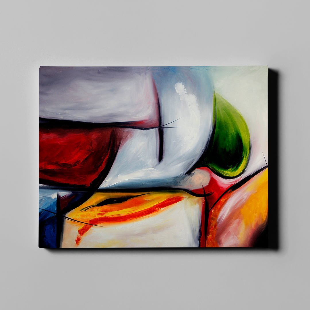 White and Multi Colored Abstract - Unlimited Art Project -