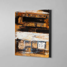 Load image into Gallery viewer, brown and white urban abstract on canvas
