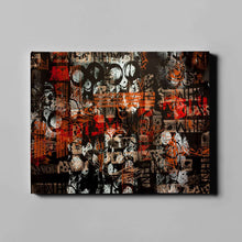 Load image into Gallery viewer, black and red modern abstract art on canvas
