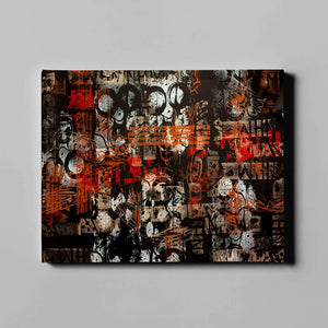 black and red modern abstract art on canvas