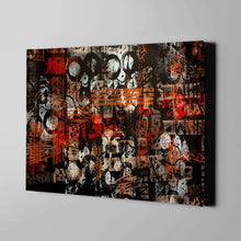 Load image into Gallery viewer, black and red modern abstract art on canvas
