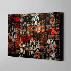 black and red modern abstract art on canvas