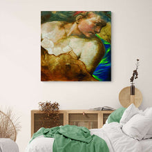 Load image into Gallery viewer, green and blue apostle fresco art on canvas

