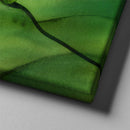 green abstract flower art on canvas