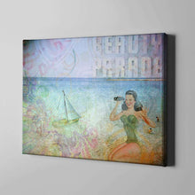 Load image into Gallery viewer, retro beach art on canvas
