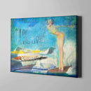 surfing blue retro art on canvas