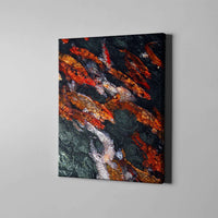 koi fish pond art on canvas