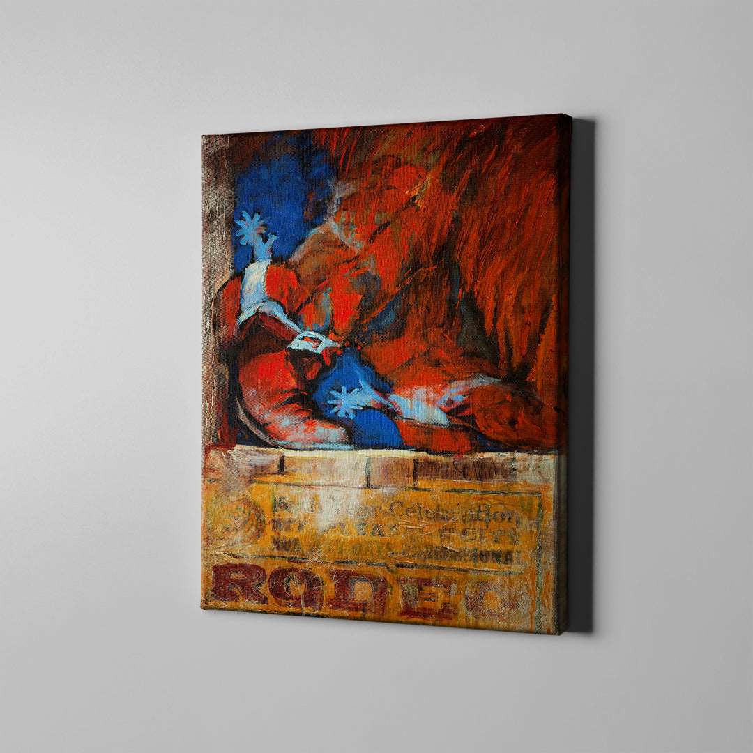 red cowboy boots art on canvas