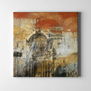 orange and yellow church giclee print 