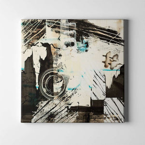 white and black modern abstract art on canvas