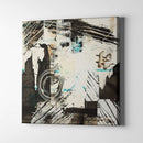 white and black modern abstract art on canvas