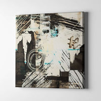 white and black modern abstract art on canvas