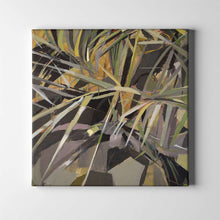 Load image into Gallery viewer, green tropical leaves art on canvas
