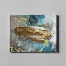 Load image into Gallery viewer, blue silver and gold abstract art on canvas
