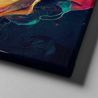 blue flowing modern abstract art on canvas