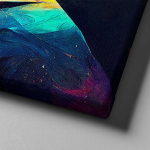 red yellow and blue flowing abstract colors on canvas