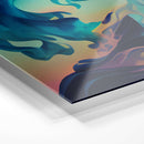 blue and orange smoke abstract art on canvas