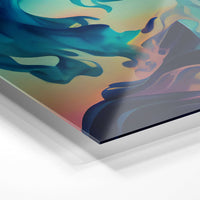 blue and orange smoke abstract art on canvas