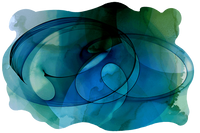 dark green and blue modern abstract on cut acrylic