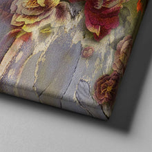 Load image into Gallery viewer, gray figure with abstract flower art on canvas
