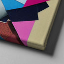 red blue and yellow facial abstract modern art on canvas