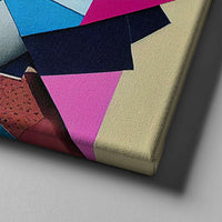 red blue and yellow facial abstract modern art on canvas