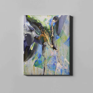 black green and blue modern abstract art on canvas