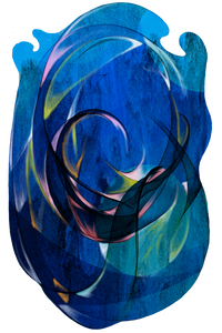dark blue swirl modern abstract art on cut acrylic