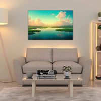 everglades lake during a sunset nature art on canvas