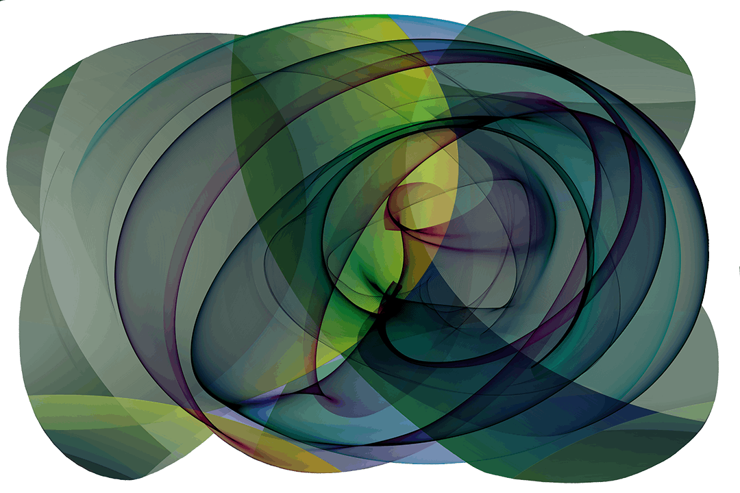 dark green swirls modern abstract art on cut acrylic