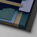 blue and brown modern abstract art on canvas