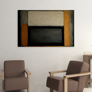 black and orange modern abstract art on canvas