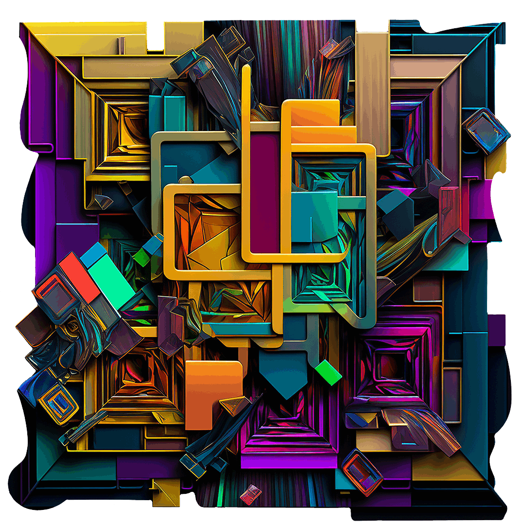 purple and yellow abstract cut acrylic art