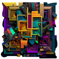 purple and yellow abstract cut acrylic art