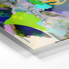 Load image into Gallery viewer, green and blue modern abstract art on canvas
