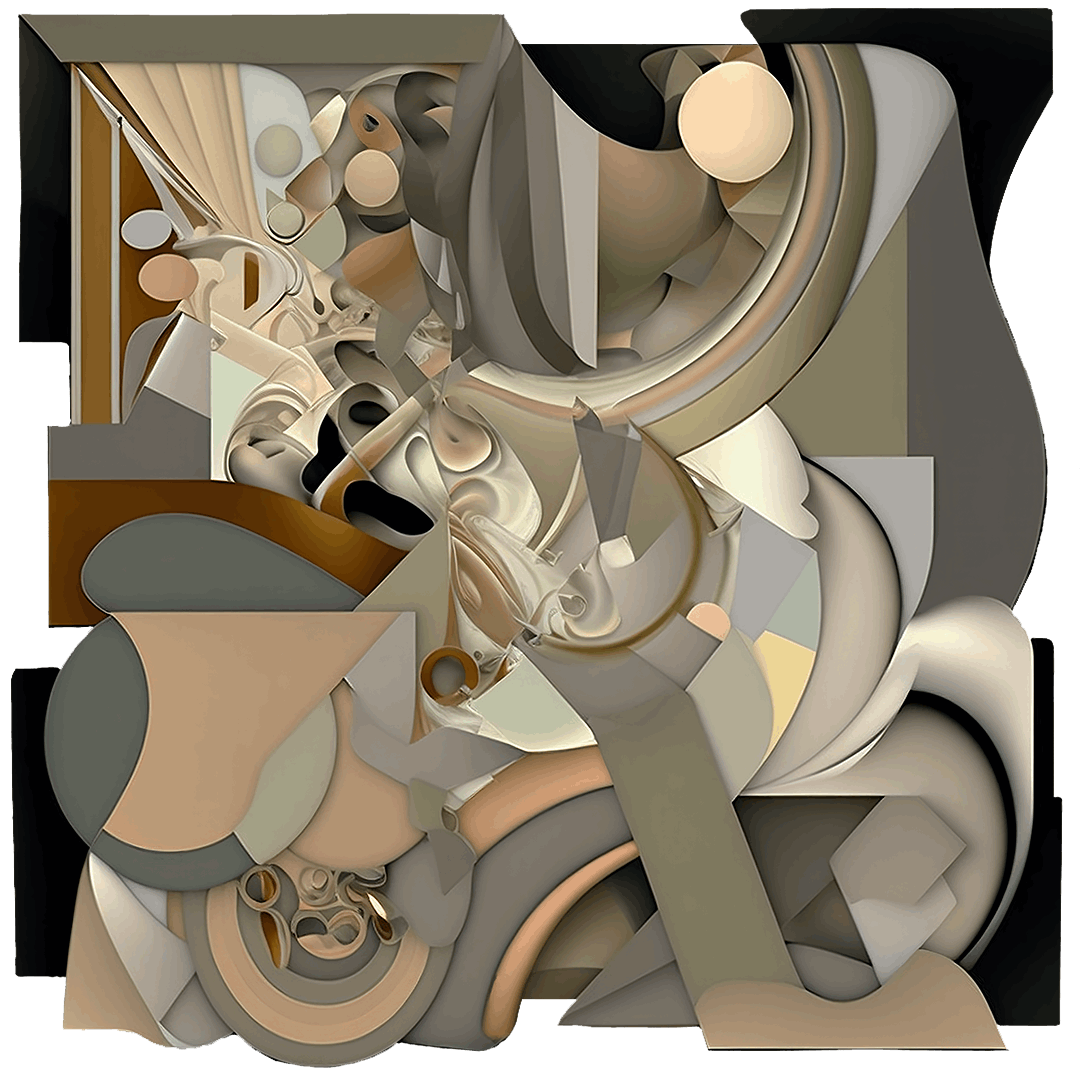 gray modern abstract art on cut acrylic